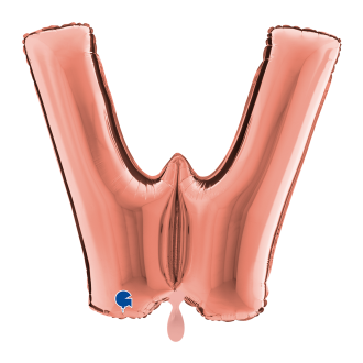 1 Balloon XXL - Letter W - Rosegold