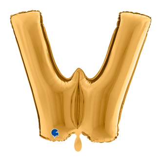 1 Balloon XXL - Letter W - Gold