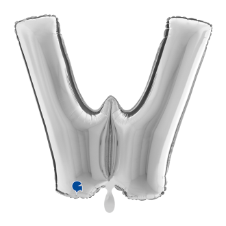 1 Balloon XXL - Letter W - Silver