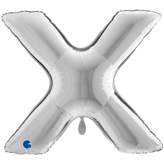 1 Balloon XXL - Letter X - Silver