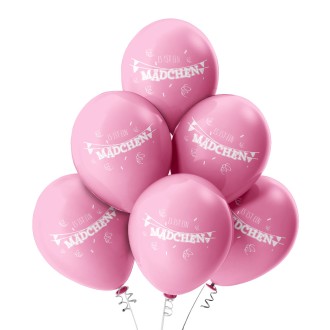 6 Luftballons Es ist ein Mädchen - Rosa