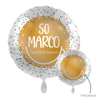 Folienballons Personalisiert Ø 45 cm - Geburtstag Konfetti