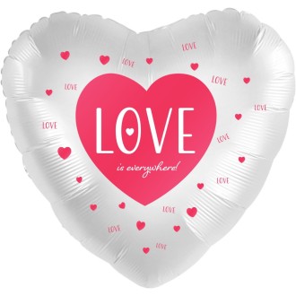 Folienballons - Herzballon Love Is Everywhere Ø 45 cm