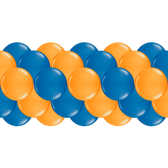 Luftballongirlanden-Set Blau & Orange ab 3 m