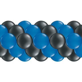 Luftballongirlanden-Set Blau & Schwarz ab 3 m