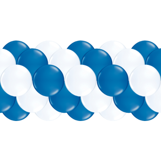 Luftballongirlanden-Set Blau & Weiß ab 3 m