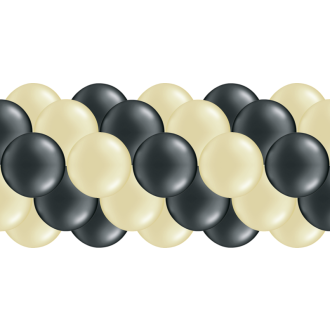 Luftballongirlanden-Set Creme & Schwarz ab 3 m