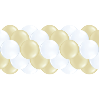 Luftballongirlanden-Set Creme & Weiß ab 3 m