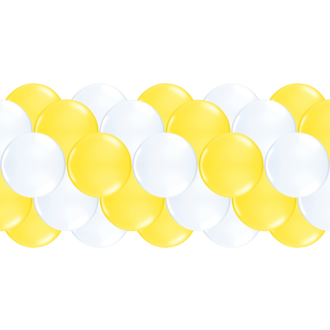 Luftballongirlanden-Set Gelb & Weiß ab 3 m