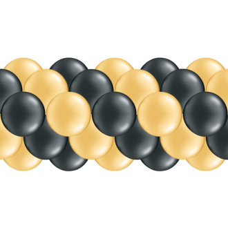 Luftballongirlanden-Set Gold & Schwarz (Metallic / Glänzend) ab 3 m