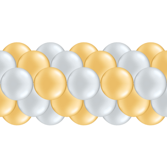 Luftballongirlanden-Set Gold & Silber (Metallic / Glänzend) ab 3 m