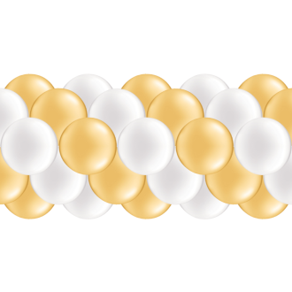 Luftballongirlanden-Set Gold & Weiß (Metallic / Glänzend) ab 3 m