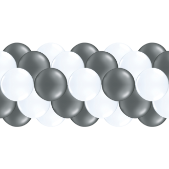 Luftballongirlanden-Set Grau & Weiß ab 3 m