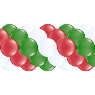 Luftballongirlanden-Set Italien: Grün, Weiß, Rot ab 3 m