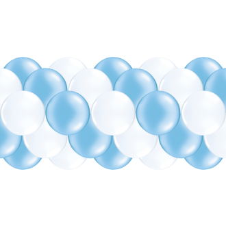 Luftballongirlanden-Set Hellblau & Weiß ab 3 m