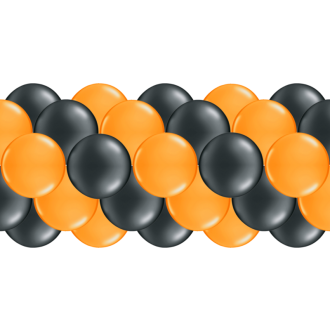 Luftballongirlanden-Set Orange & Schwarz ab 3 m