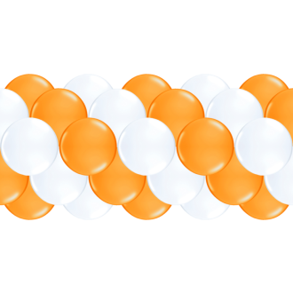 Luftballongirlanden-Set Orange & Weiß ab 3 m