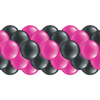 Luftballongirlanden-Set Pink & Schwarz ab 3 m