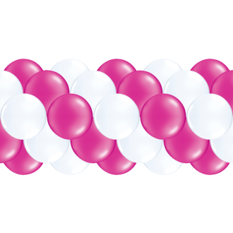 Luftballongirlanden-Set Pink & Weiß ab 3 m