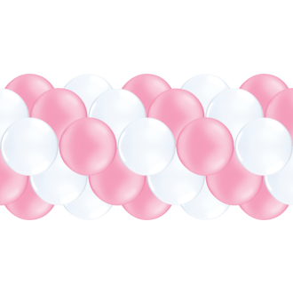 Luftballongirlanden-Set Rosa & Weiß ab 3 m