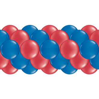 Luftballongirlanden-Set Rot & Blau ab 3 m