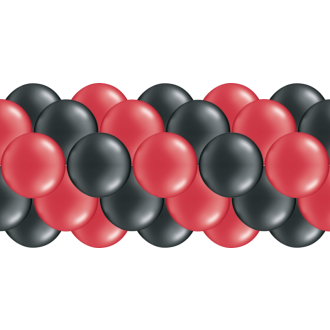 Luftballongirlanden-Set Rot & Schwarz ab 3 m