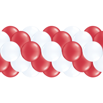 Luftballongirlanden-Set Rot & Weiß ab 3 m