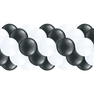 Luftballongirlanden-Set Schwarz & Weiß ab 3 m