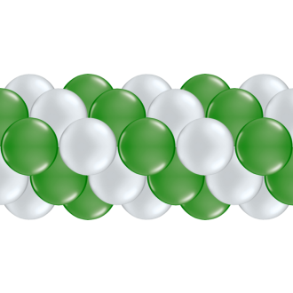 Luftballongirlanden-Set Silber & Grün (Metallic / Glänzend) ab 3 m