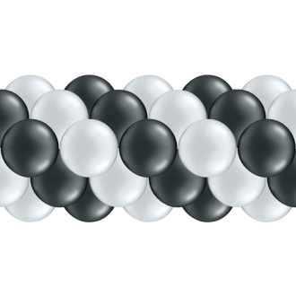Luftballongirlanden-Set Silber & Schwarz (Metallic / Glänzend) ab 3 m