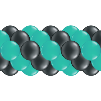 Luftballongirlanden-Set Türkis & Schwarz ab 3 m