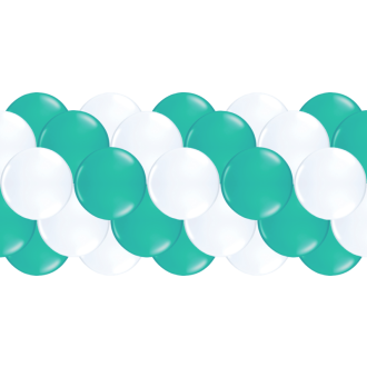Luftballongirlanden-Set Türkis & Weiß ab 3 m