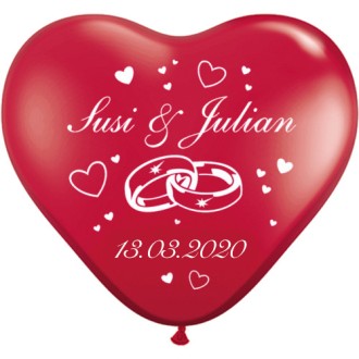 Herzluftballons mit Druck