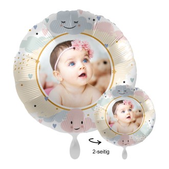 Folienballons Fotodruck 2-seitig - Rundballon Soft Wolken Ø 45 cm
