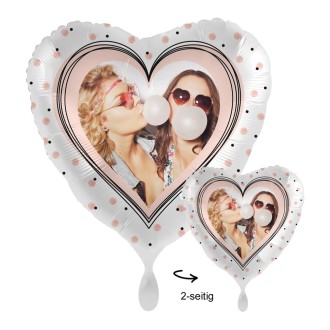 Folienballons Fotodruck 2-seitig - Herzballon Glossy Herzen Ø 45 cm
