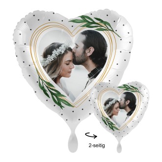 Folienballons Fotodruck 2-seitig - Herzballon Mistelzweig Ø 45 cm