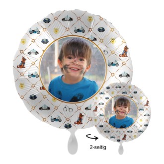 Folienballons Fotodruck 2-seitig - Rundballon Polizei Ø 45 cm