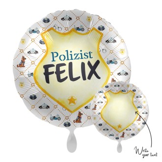 Folienballons Personalisiert Ø 45 cm - Polizei
