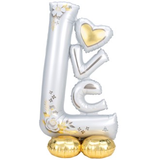 Folienballon Figur - Love - Silber & Gold - 147 cm
