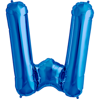 Folienballon Buchstabe - W - Blau 40 cm