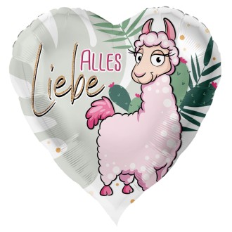 Folienballons Geburtstag - Alles Liebe (Lama) Ø 45 cm