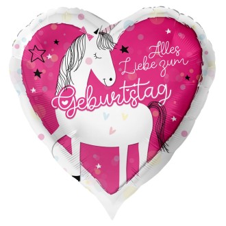 Folienballons Geburtstag - Alles Liebe Zum Geburtstag (Einhorn) Ø 45 cm