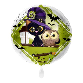 Folienballons Halloween - Katze & Eule Ø 45 cm