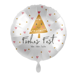 Folienballons Weihnachten - Tannenbaum Herzen Ø 45 cm