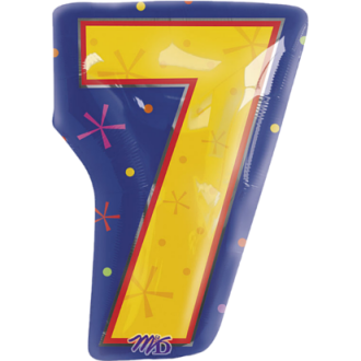 Folienballon Zahl - 7 - Bunt Ø 45 cm