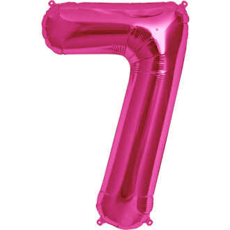 Folienballon Zahl - 7 - Pink 40 cm