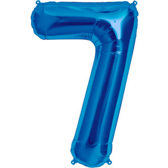 Folienballon Zahl - 7 - Blau 40 cm