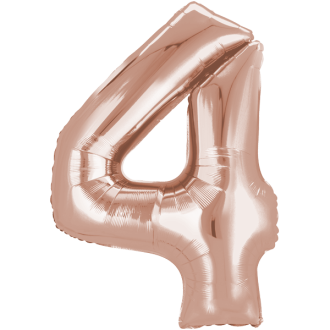 Folienballon Zahl - 4 - Rose Gold 66-86 cm