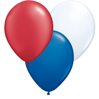 Luftballons USA: Blau, Weiß, Rot Ø 25 cm