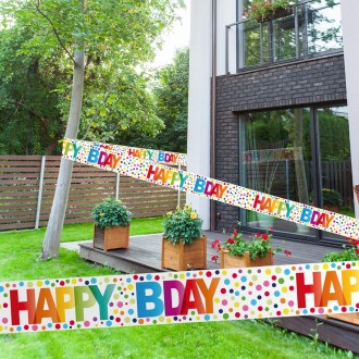 Absperrband Geburtstag - Happy Birthday - Gepunktet - 15 m